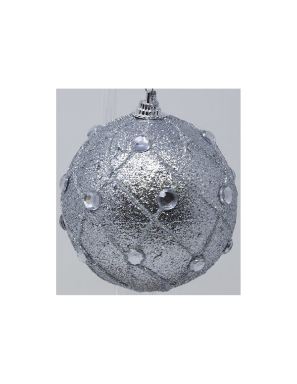 PALLE 6SFERE 8CM ARG.GLITTER